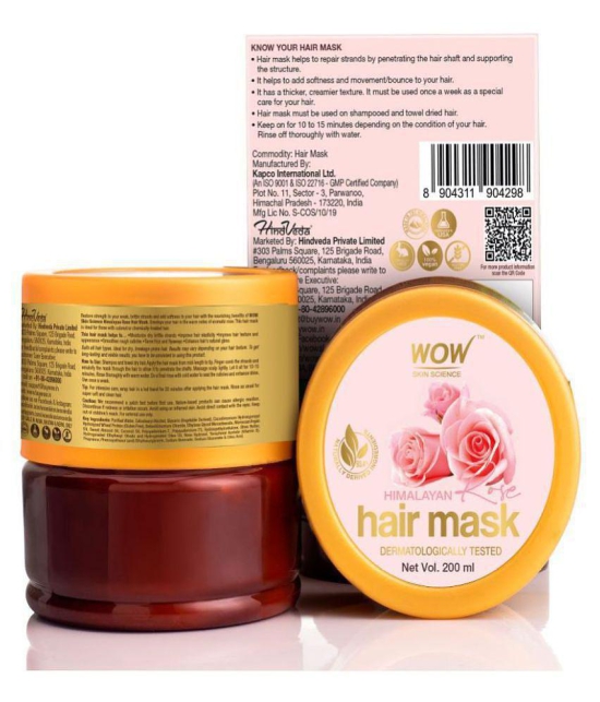 WOW Skin Science Himalayan Rose Hair Mask For Volumnising Hair, Anti Smelly Scalp - 200mL