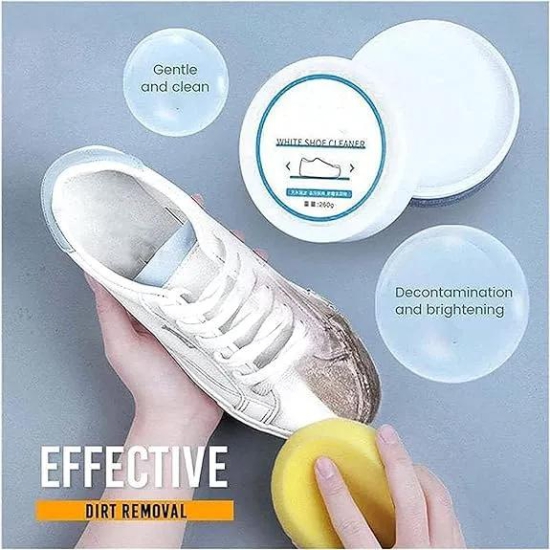 UK-0331 White Shoe Cleaning Cream, Stain Cleansing Cream for Shoe, Re-Color and Polish Smooth Leather Shoes and Boots, Sneaker Cleaner White Shoes