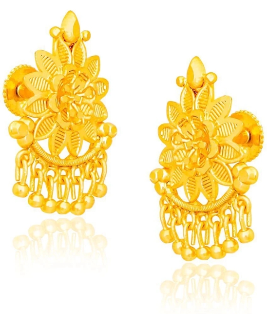 LUV FASHION Golden Drop Earrings ( Pack of 1 ) - Golden