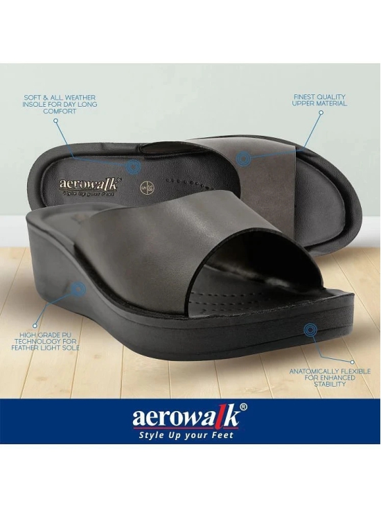 Aerowalk Black Womens Flip Flop - None