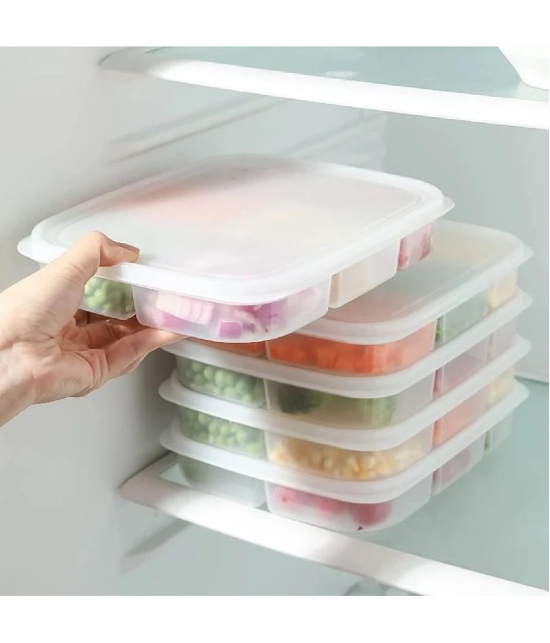 SHARUJA Fridge Container Polyproplene Off White Multi-Purpose Container ( Set of 1 ) - Off White