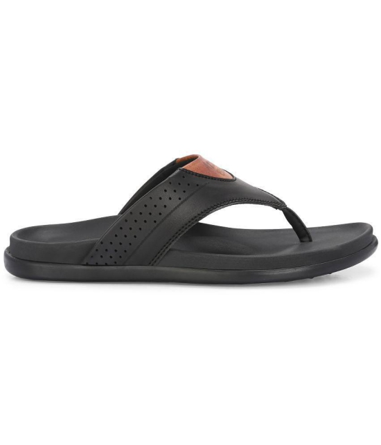 Leeport - Black Mens Thong Flip Flop - None