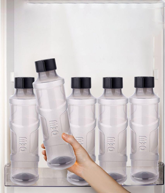 HOMETALES Dew Grey Fridge Water Bottle 1000 mL ( Set of 6 ) - Grey