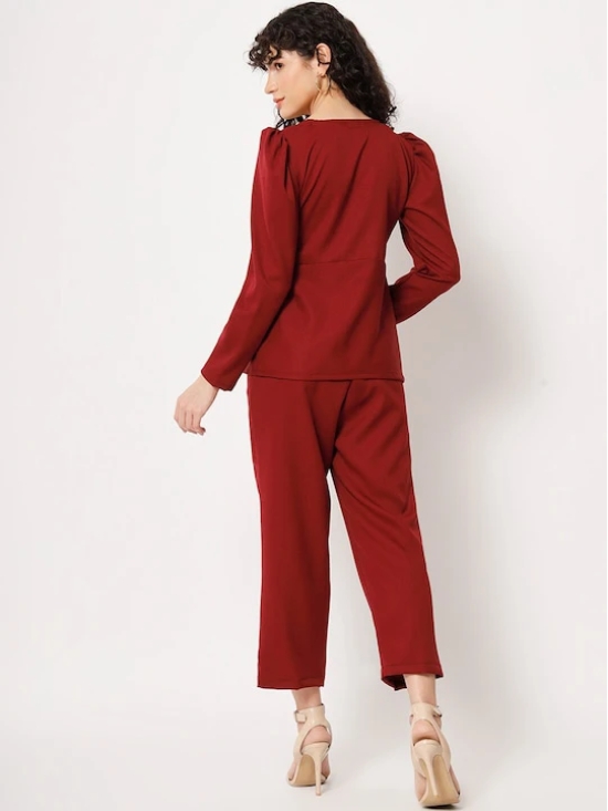 Slim Fit Sweetheart Neck Top With Trousers