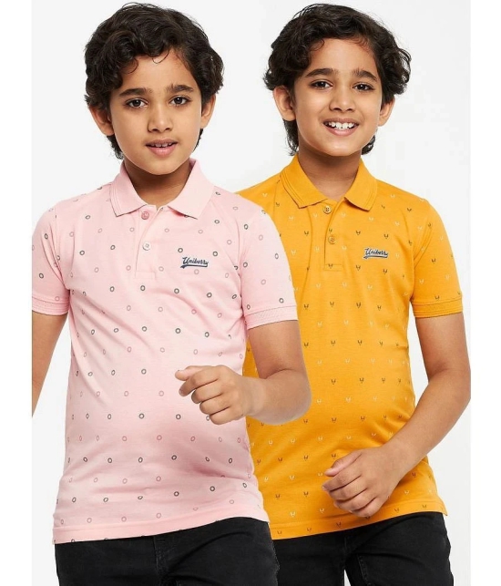 UNIBERRY - Pink Cotton Blend Boys Polo T-Shirt ( Pack of 2 ) - None