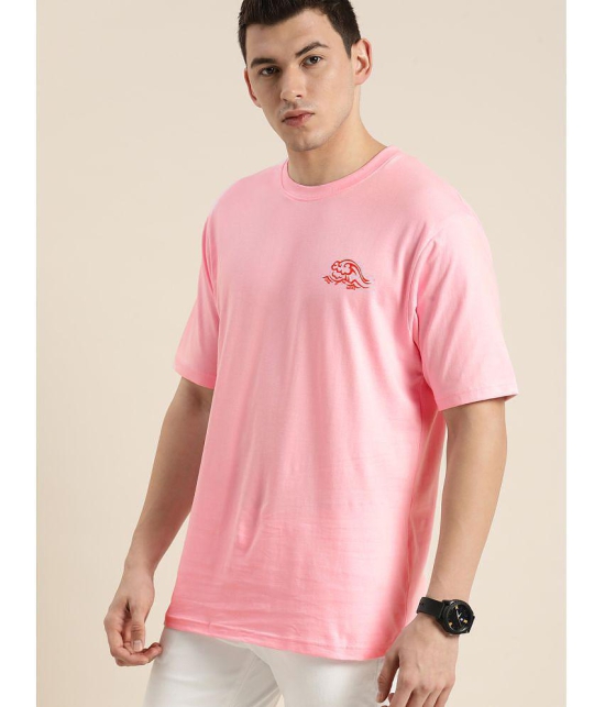 Difference of Opinion - Pink Cotton Oversized Fit Mens T-Shirt ( Pack of 1 ) - None