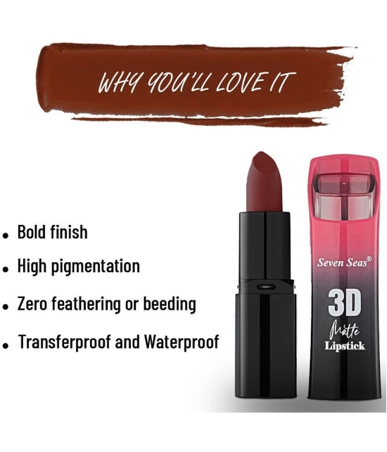 Seven Seas 3D Matte Lipstick | Long Lasting | Waterproof Matte Lipstick for Women(Rose)