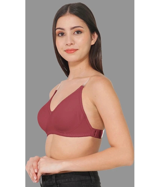 Madam - Burgundy Cotton Blend Lightly Padded Womens Everyday Bra ( Pack of 1 ) - None