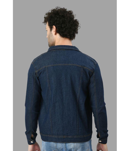 DKGF Fashion Cotton Blend Men''s Denim Jacket - Navy ( Pack of 1 ) - None