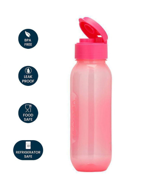 HOMETALES - Plastic BPA Free Water Bottle, Pack of 3 (600ml Each), Pink - Pink