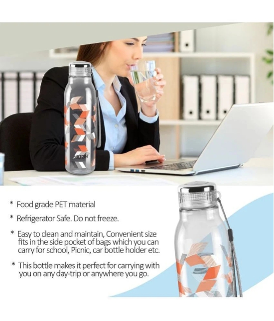 Milton Helix 1000 Pet Water Bottle, Set of 3, 1 Litre Each, Orange - Orange