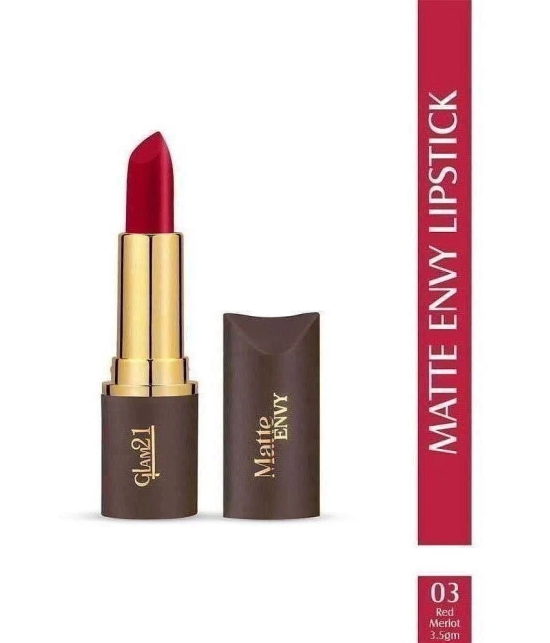 Glam21 Matte Envy Lipstick With Longlasting 24 Intense Colours & Creamy Texture 3.5gm Red Merlot-03