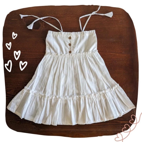 Cotton Malmal Dress | Simply Malmal White | 1 -12Y-10-12Y