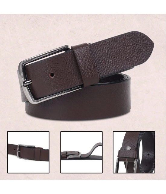 Loopa - Brown Leather Mens Formal Belt ( Pack of 1 ) - None