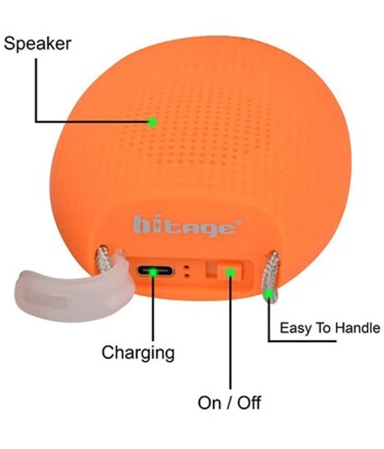 hitage BS-391 X-WOOFERS 5 W Bluetooth Speaker Bluetooth v5.0 with 3D Bass Playback Time 24 hrs Orange - Orange