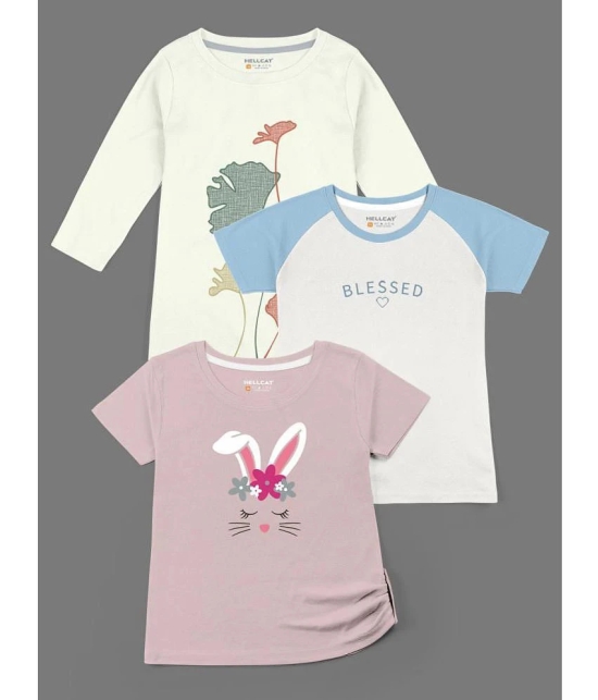 HELLCAT - Multicolor Cotton Blend Girls T-Shirt ( Pack of 3 ) - None