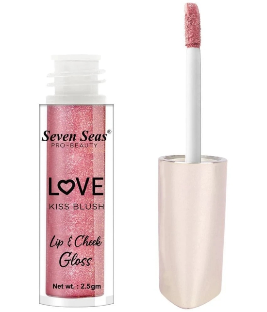 Seven Seas Tint Lip Love Kiss Blush|Moisturizing lip gloss and lip cheek tint Glossy Finish (Pink)