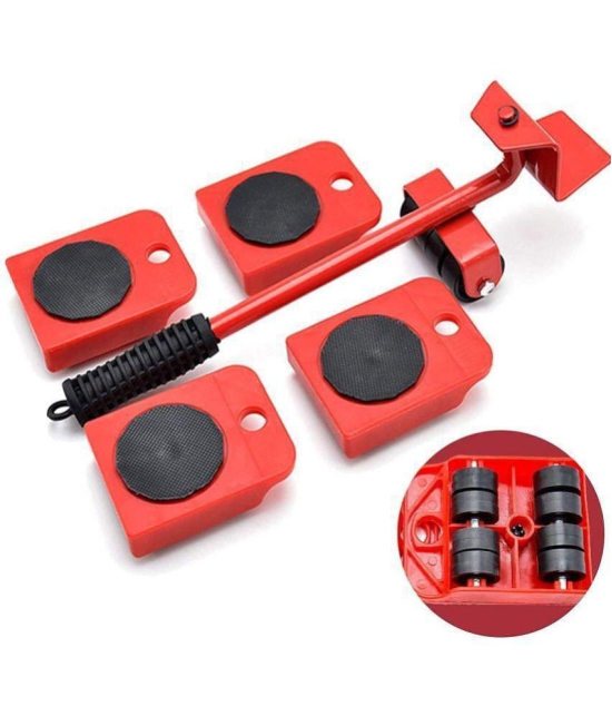 Furniture Lifter Mover Tool Set | Heavy Duty Furniture Shifting Lifting Moving Tool with Wheel Pads for Easy Appliance Furniture Caster Appliance Furniture Caster - Red