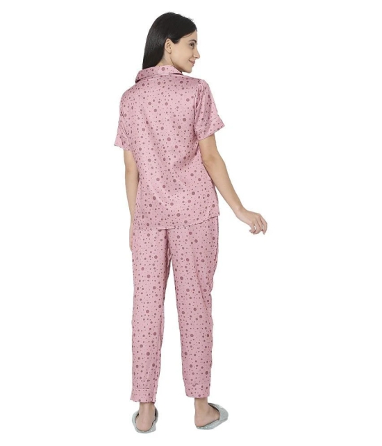 Smarty Pants Satin Nightsuit Sets - Pink Single - L