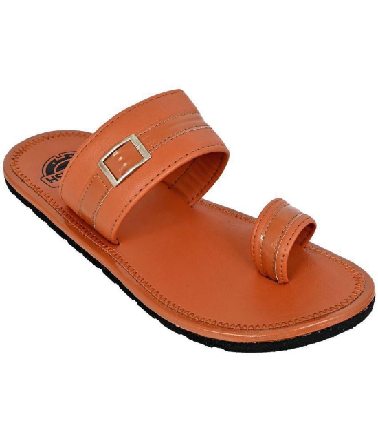 Squash Tan Mens Leather Slipper - None