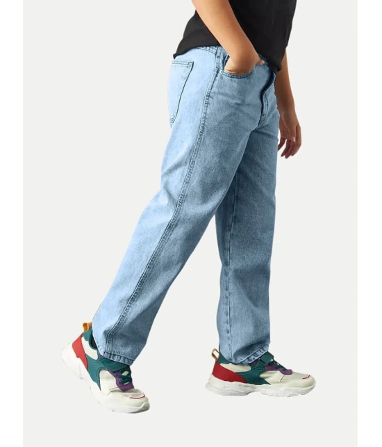 Teen Boys Relaxed Fit Light Blue Denim Pants - None