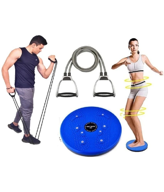 HORSE FIT Tummy Twister and Double Toning Resistance Tube for Abs Exercise for Men and Women (Combo, Multicolor) - Multi Color