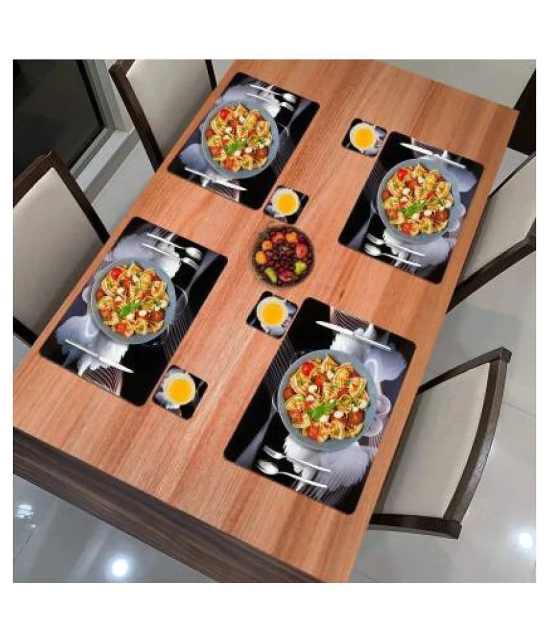 Revexo Set of 6 PVC Table Mats & Coasters - Multi