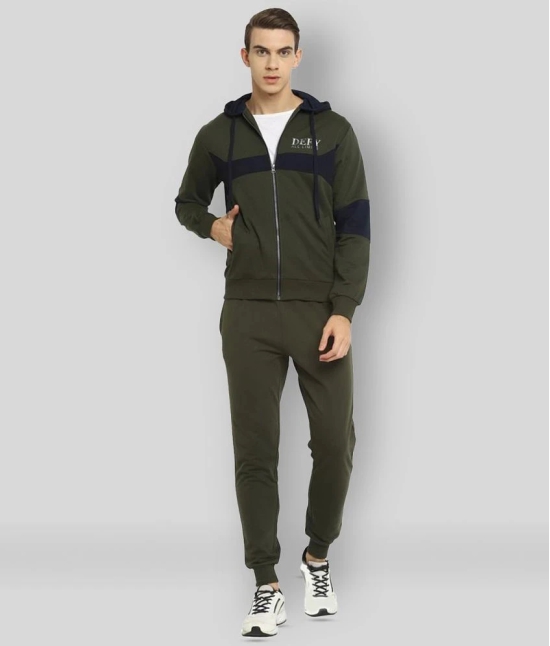 OFF LIMITS - Olive Cotton Blend Regular Fit Solid Mens Sports Tracksuit ( Pack of 1 ) - XXL