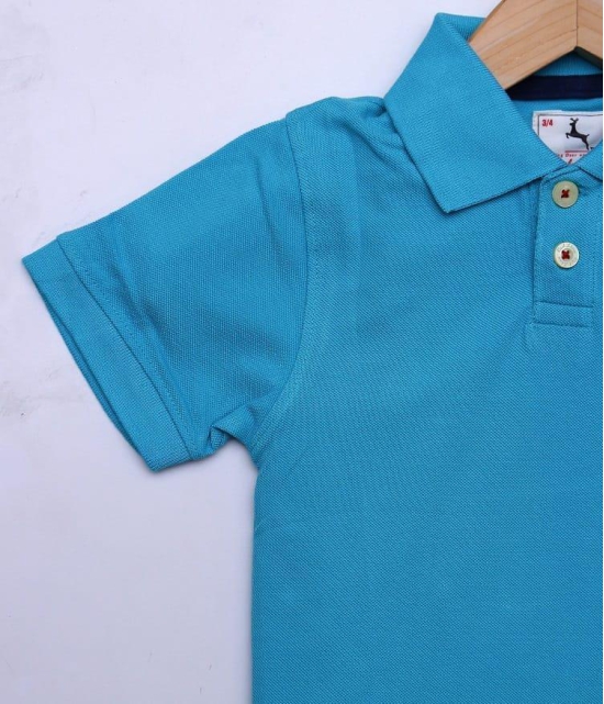Boys Navy Solid Polo T-Shirt