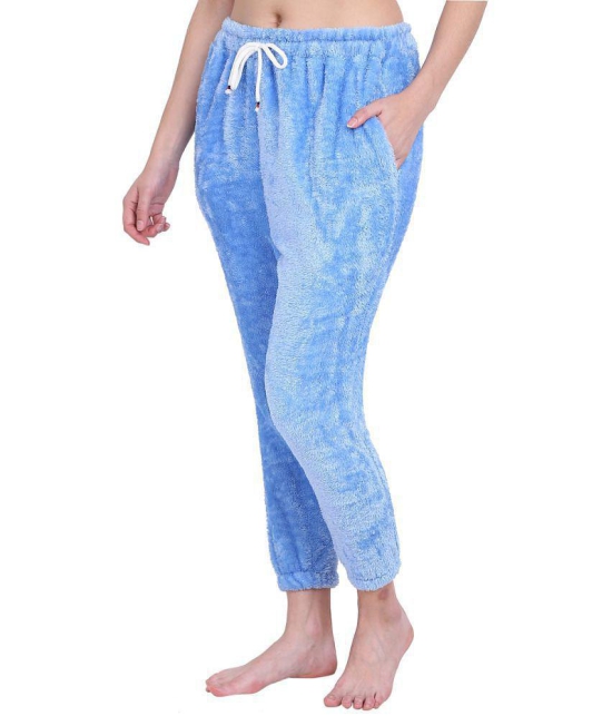 PPTHEFASHIONHUB - Blue Woollen Regular Womens Joggers ( Pack of 1 ) - None