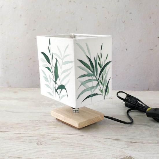 Square Table Lamp - Fern Lamp Shade