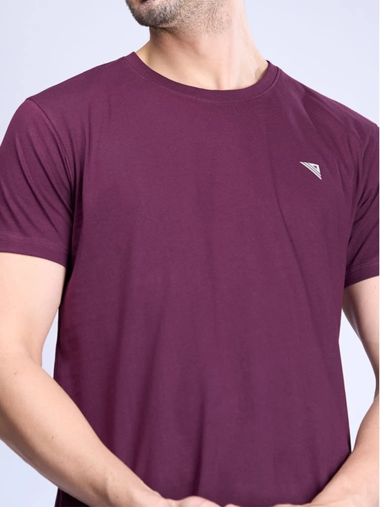 Mens 100% Cotton  Wine Half Sleeves Expert Tee - ET16