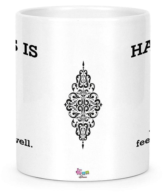 Idream Quote Printed Ceramic Coffee Mug 1 Pcs 330 mL - White