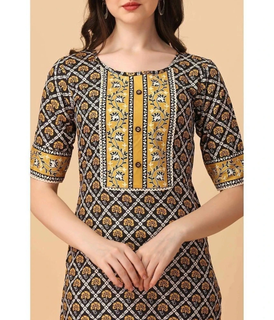 Glomee - Black Crepe Womens Straight Kurti ( Pack of 1 ) - None