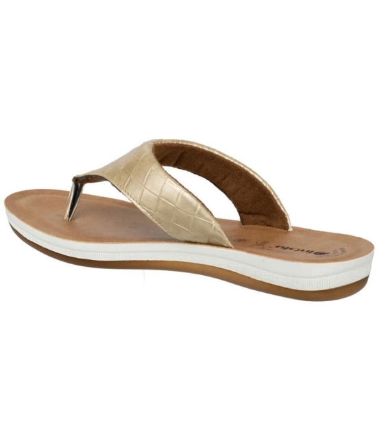 Inblu - Gold Womens Leather Slipper - None