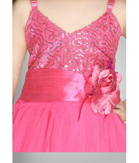 Arshia Fashions - Pink Net Girls Gown ( Pack of 1 ) - None