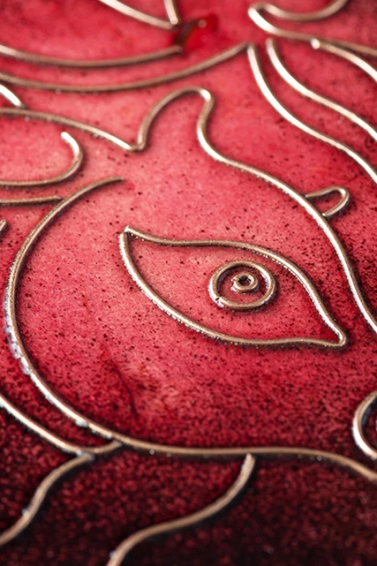 Copper Enamel Animal Series Red Cow 8