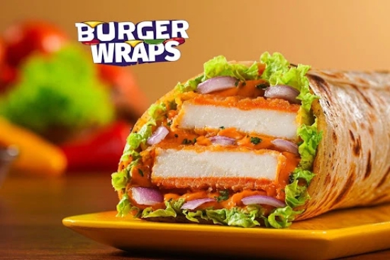 Spicy Paneer Salad Burger Wrap