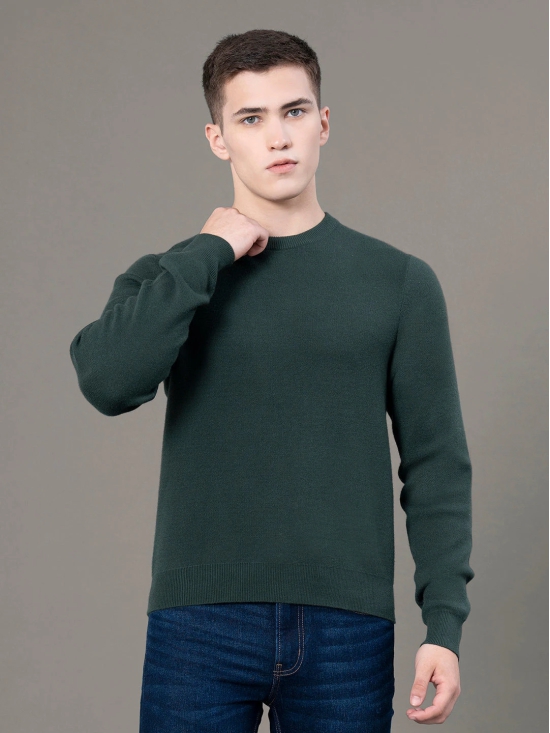 RedTape Round Neck Solid Sweater for Men | Essential Comfort for Every Day