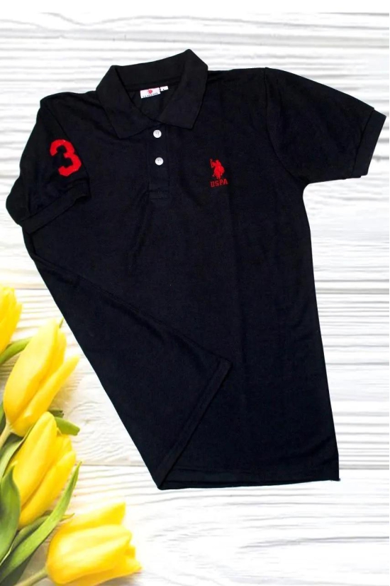 Polyester Solid Half Sleeves Polo T-Shirt-L-38