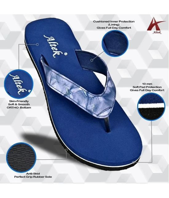 Altek - Navy Blue Womens Thong Flip Flop - None