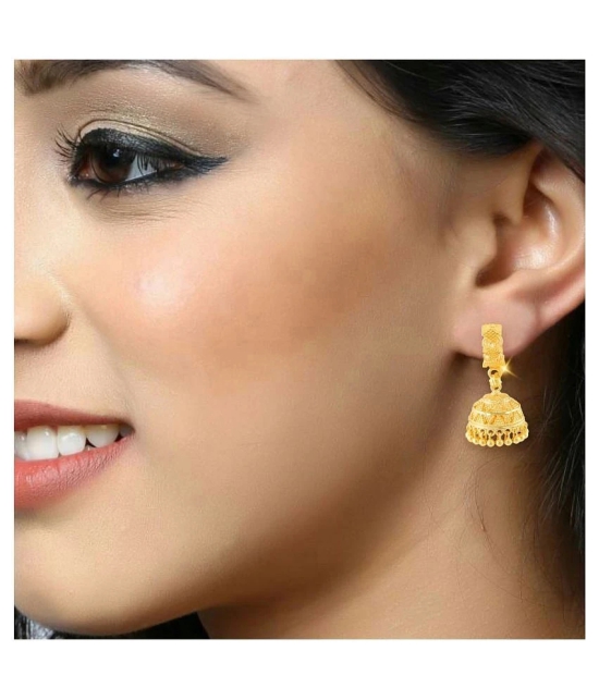 Vighnaharta - Golden Jhumki Earrings ( Pack of 1 ) - Golden