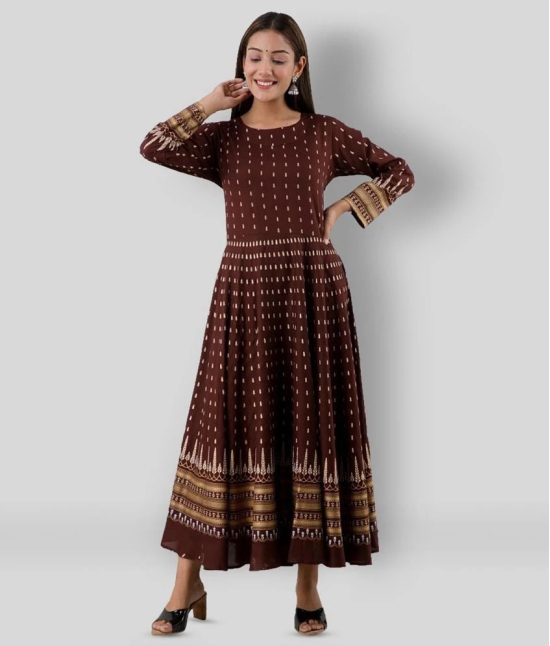 Lee Moda - Brown Rayon Womens Anarkali Kurti ( Pack of 1 ) - M