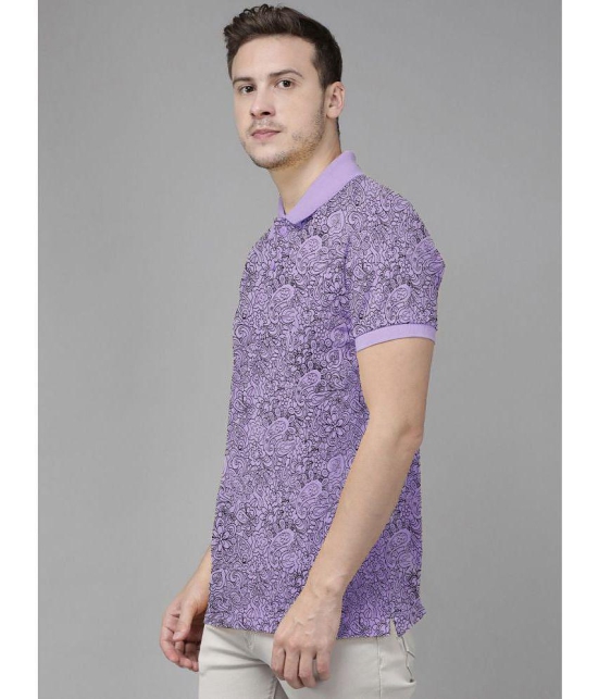 ADORATE Cotton Blend Regular Fit Printed Half Sleeves Men's Polo T Shirt - Lavender ( Pack of 1 ) - None