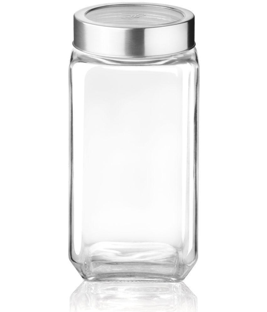 Treo By Milton Cube Storage Glass Jar, 1000 ml, Transparent | BPA Free | Storage Jar | Kitchen Organizer | Air Tight | Modular | Multipurpose Jar - Transparent