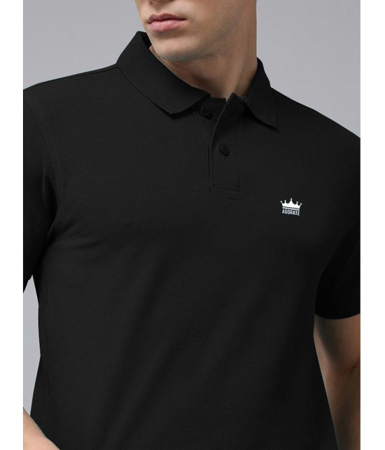 ADORATE - Black Cotton Blend Regular Fit Men's Polo T Shirt ( Pack of 1 ) - None