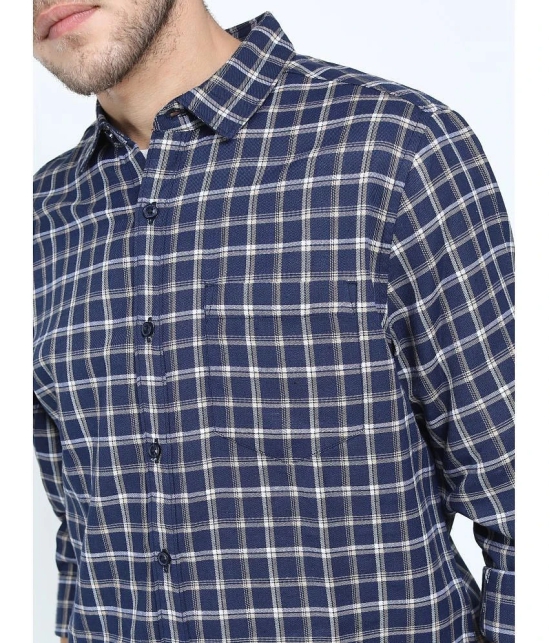 Ketch Polyester Slim Fit Checks Full Sleeves Mens Casual Shirt - Navy Blue ( Pack of 1 ) - None