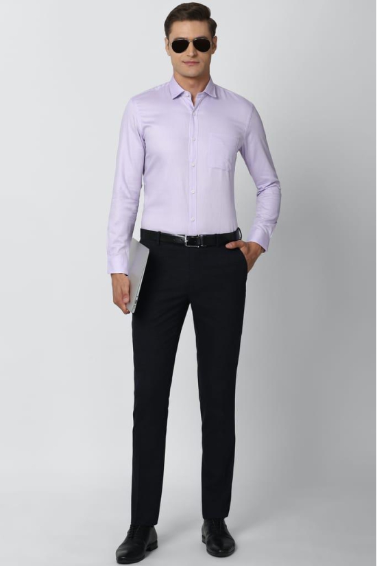 Men Purple Slim Fit Formal Full Sleeves Formal Shirt