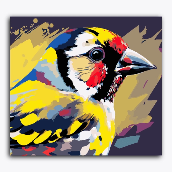 Colourful Sparrow-Wooden Frame / 18x20 inch / 24 Palette