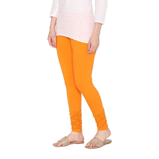 Women's Cotton Churidar leggings (Free Size) - Vibrant Orange